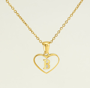 26 lettere inglese collana conchiglia d'<span class=keywords><strong>amore</strong></span> femminile <span class=keywords><strong>tutto</strong></span> in acciaio inox lettera ciondolo all'ingrosso - Product Image 3