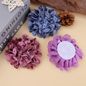 Piezas de arte florales de camelia hechas a mano, corsage de tela de malla calada de 10 cm para accesorios para el cabello y decoraciones de ropa. - Product Image 4