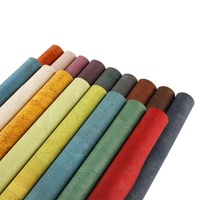 Tissu synthétique en cuir imprimé en liège naturel de couleur naturelle, motif pain portugais, vegan, 0,7-1,2 mm, pour sacs, chaussures, carnets