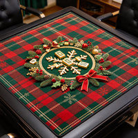 Tapis de Mahjong Personnalisé en Néoprène Antidérapant à Motif Écossais de Noël, Silencieux, pour Jeu de Société, Impression Personnalisée en Usine