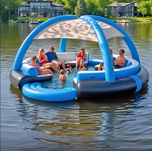 Cabaña de agua con plataforma inflable de isla flotante para River Lake Ocean - Product Image 3