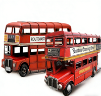 Modèle de voiture rétro en fer forgé vieilli, fait main, ornement vintage, sculpture de collection pour bureau, maison, bar, café