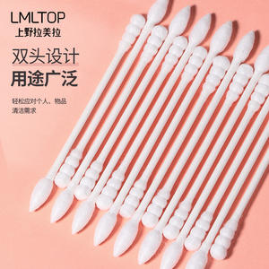 LMLTOP สำลีก้านสองด้าน 200 ชิ้น ปลายแหลมแบบเกลียว ก้านกระดาษ สำหรับแต่งหน้าและทำความสะอาด A672 - Product Image 2