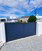 Portail battant en aluminium noir thermolaqué, nouveau modèle, prix usine, élégant, pour trottoir ou clôture