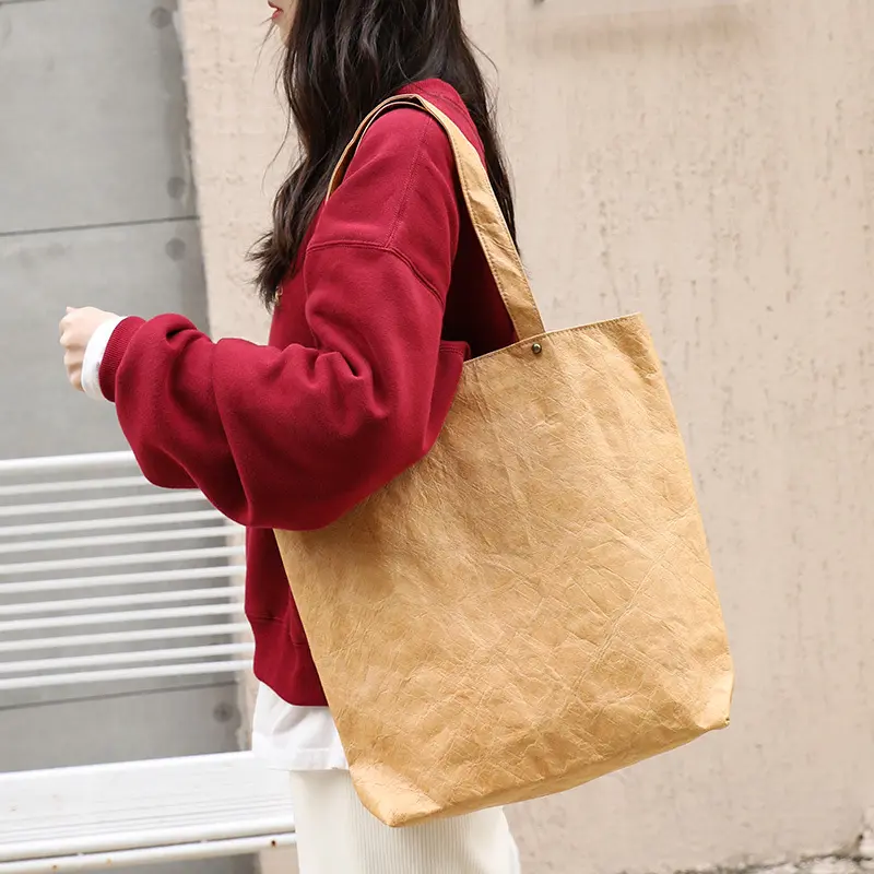 Новый дизайн, прочная моющаяся бумажная сумка-тоут Tyvek, экологически чистые многоразовые сумки для покупок для женщин