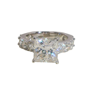 Luxury Vintage 925 <b>Sterling</b> <b>Silver</b> Moissanite Wedding <b>Ring</b> <b>Set</b> 18K Gold Plated Diamond Accented - Product Image 1