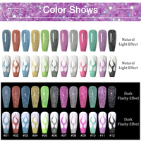 HONEY GIRL 12 couleurs haute Pigment pinceau Pastels néon Nail Art pur réfléchissant paillettes Gel vernis Liner ensemble 10ml Gel vernis