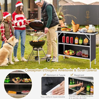 Meubles de table de bar de jardin portables pour l'extérieur Table pliante de poker pour banquet de traiteur barbecue noir pour camping et pique-nique pour vente en gros
