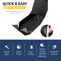 Boîte magnétique vide pliable en carton rigide mat de luxe, personnalisée avec logo, écologique et biodégradable, de grande taille