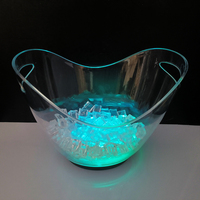 Seau à glace en acrylique transparent de luxe de haute qualité, scintillant, pour vin, vodka, whisky, capacité 10L, motif floral