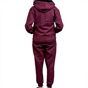 Survêtement zippé personnalisé pour femmes, en molleton de coton, pour marques de boutiques américaines, faible quantité minimum de commande. - Product Image 4