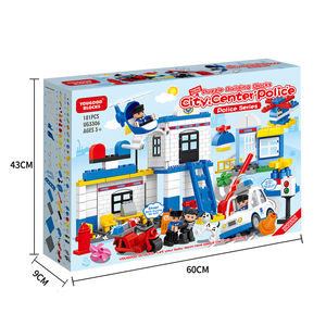 Ensemble de blocs de construction de grande taille en gros, commissariat de police, 181 pièces, jouet de construction en briques, livraison directe d'usine <span class=keywords><strong>pour</strong></span> les enfants de 3 ans et plus - Product Image 3