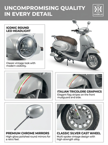 Scooter à essence classique <span class=keywords><strong>50cc</strong></span>, design vintage, scooter à moteur à essence homologué EEC, Euro 5 EFI, cyclomoteur pour adultes MT111 - Product Image 3