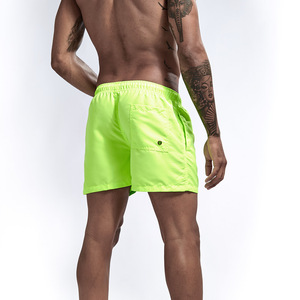 <span class=keywords><strong>Short</strong></span> de <span class=keywords><strong>bain</strong></span> homme personnalisé avec logo, séchage rapide, confortable, vert fluo, pour la plage et le sport - Product Image 2