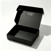 Boîte cadeau en papier rigide noir personnalisée, boîte en papier rigide avec logo en feuille holographique écologique pour l'emballage des vêtements
