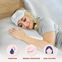 Ensemble de taies d'oreiller en soie de mûrier pure 22MM, masque de nuit et chouchous en soie charmeuse