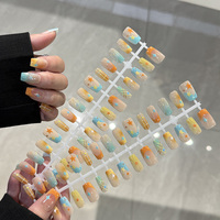 Ongles à presser en gros, 30 pièces, multi-tailles, en gel souple PMMA, forme amande, French, couverture complète, fournitures de salon de manucure YO-146 - Vente chaude