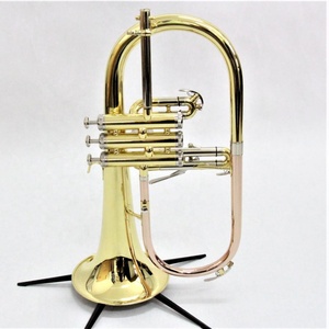Flugelhorn en laiton rose avec tuyau en laiton, valves en acier inoxydable, laqué or, flugelhorn en Sib - Product Image 2
