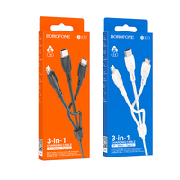 Câble de charge 3-en-1 BOROFONE BX71 (iP+Micro + Type-C) avec charge rapide 3A et conducteur en cuivre pur
