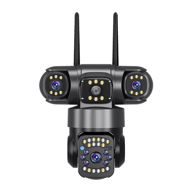 V380 Pro Wifi IP Camera Outdoor 12MP 6K Triple Lenses Triple Screens Security Video Monitor Night Vision Waterproof CCTV