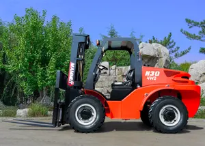 Off Road Terrain 4x4 Forklift H30 Hot Sale Close Cabin 3ton Diesel Engine All Terrainl Forklift With Side Shift