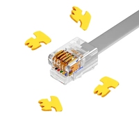Kabel Telepon Lapangan RJ11/RJ12 Pabrik Asli dengan Konektor 6P4C 6P6C 4P4C 4P2C