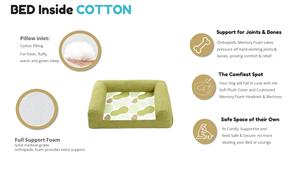 Cozy Orthopedic Bolster Sofa <strong>Bed</strong> for <strong>Dogs</strong> &amp; Cats Luxury Rectangle <strong>Bed</strong> with Linen &amp; Sponge <strong>Fashionable</strong> Full Support Design - Product Image 4