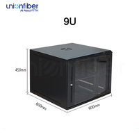 Armoire réseau murale 19 pouces 9U, armoire réseau gain de place 9U, armoire rack réseau sur pied 9U, porte en verre IP20