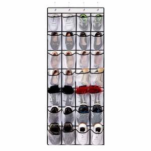Organizador de Zapatos Colgante Blanco de Diseño Clásico, con Bolsillos de Malla, Estante de Tela con Ganchos Metálicos, Bolsa de Almacenamiento - Product Image 5