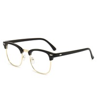 Lunettes anti-lumière bleue 2026 à verres plats, charnières métalliques, monture semi-cerclée, style vintage avec rivets, verres photochromiques
