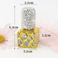 Flacon de parfum en verre orné de diamants 10 ml, style luxe léger, cube d'eau, échantillon floral, mini vaporisateur de voyage style Dubaï