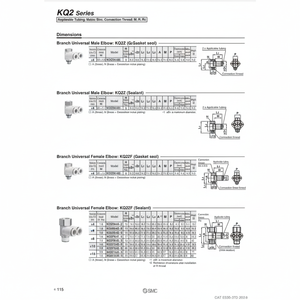 นิวเมติกส์แบบสัมผัสเดียว KQ2Z12-04NS ชิ้นส่วนนิวเมติก SMC - Product Image 1