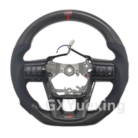 Accessoires de voiture personnalisés pour Toyota Hilux Revo Volant en fibre de carbone véritable noir avec interrupteur