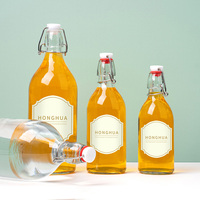 Bouteille de fermentation en verre à bouchon rabattable de 1 litre pour la fabrication artisanale de soda, bière, kombucha et jus – Vente en gros