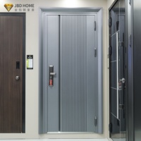 Portes de sécurité extérieures modernes, automatiques, intelligentes, antivol, étanches avec caméra, porte d'entrée en acier pour maisons, extérieur