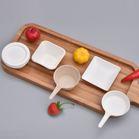 Assiettes à sauce et à gâteaux jetables en bagasse, forme unique, compostables écologiques, pour la présentation de desserts de banquet, la décoration de table de fête à thème