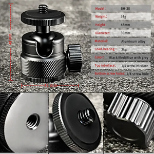 Venta directa de fábrica DSLR DV Cámara trípode convertir tornillo soporte <span class=keywords><strong>para</strong></span> teléfono rotación de 360 grados Mini cabeza de bola <span class=keywords><strong>para</strong></span> trípode - Product Image 6