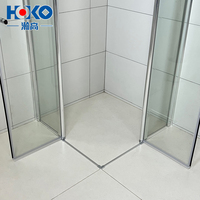 Cabines de douche d'angle intérieures carrées modernes HOKO de 6mm avec charnière à cadre poli Cabine de douche pratique de style ouvert