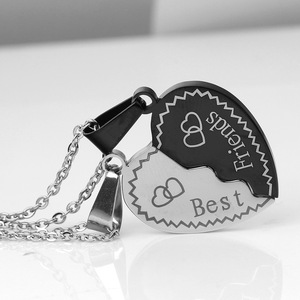 Stainless Steel Heart Necklace Best Friends <b>Matching</b> Couple Gift Jewelry BF1229 - Product Image 2