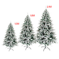 Sapin de Noël Aiguille Fin Floqué de 1,5m, 1,8m, 2,1m pour Décoration Extérieure et Intérieure – Vente Chaude en Gros