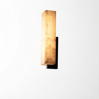 Lampes murales en albâtre naturel, luminaire moderne pour chambre à coucher avec abat-jour en marbre, design mi-siècle, intensité réglable, garantie 5 ans
