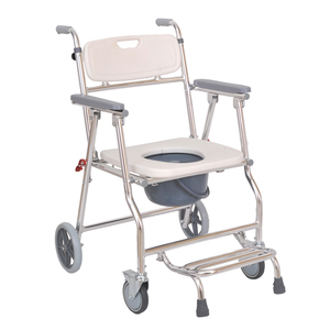 Silla de baño plegable de aluminio <span class=keywords><strong>con</strong></span> <span class=keywords><strong>ruedas</strong></span> silla cómoda - Product Image 1