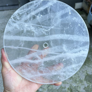 Losas redondas de cristal de cuarzo transparente natural personalizadas al por mayor para Decoración - Product Image 4