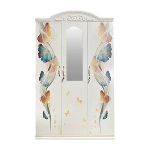 خزانة ملابس هندية من الفولاذ المعدن لها 3 أبواب أثاث منزلي أنيق خزانة ملابس هندية من الفولاذ المعدني لغرفة النوم بألوان عصرية مخصصة - Product Image 1