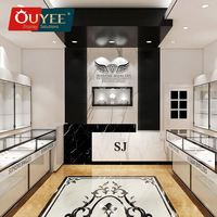 Ensemble de comptoirs de présentation de bijoux sur mesure avec stratifié et éclairage LED, pour papeterie écologique, garantie 3 ans