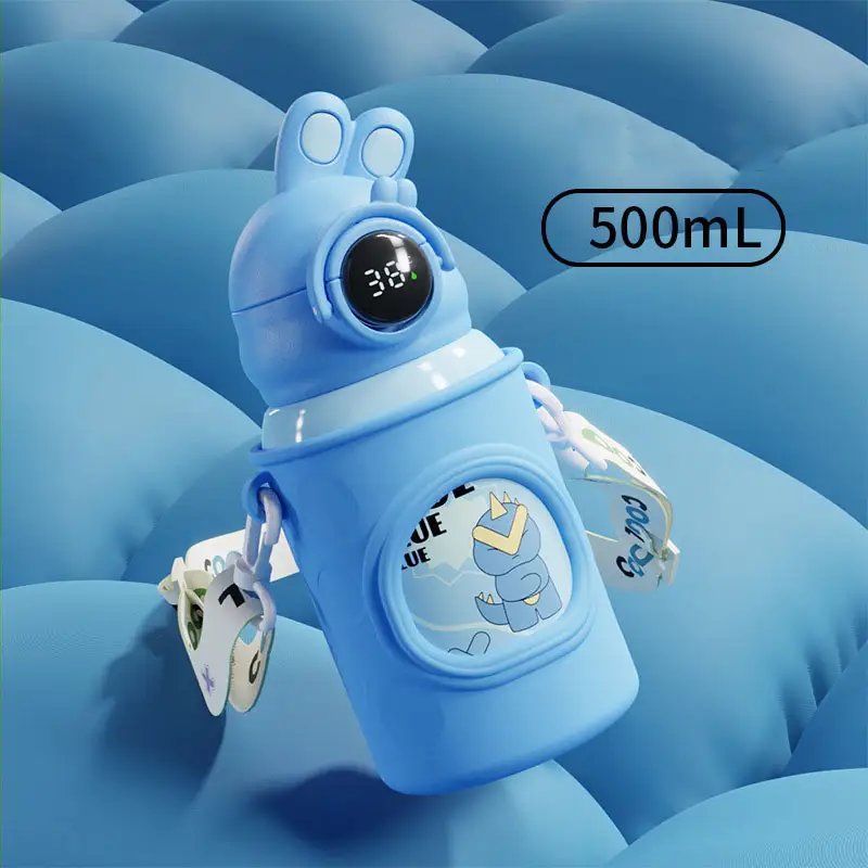 AOHEA 316 Stainless Steel Thermos Cup Smart Temperature Display Cartoon Cute Water Cup Children For School Water Bottle