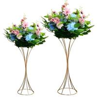 Vase Trompette Métallique Électroplaqué Or Argent Luxe Moderne Grand Centre de Table Mariage Fête Hôtel Décoration Allée