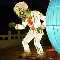 Lanterne chinoise en soie personnalisée, lanterne zombie réaliste effrayante, imperméable, pour décorations de fête d'Halloween pour adultes, intérieur/extérieur