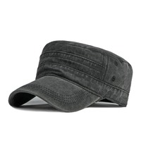 Casquette Militaire Homme en Coton Lavé de Haute Qualité Vert Camouflage Olive, Design Unique Vintage Vieilli, Tactique
