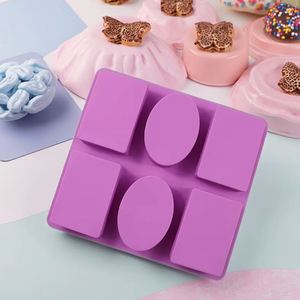 Moule en silicone alimentaire pour fondant et savon, 6 formes, résistant aux hautes températures, rectangulaire, facile à démouler, réutilisable, vente chaude - Product Image 4